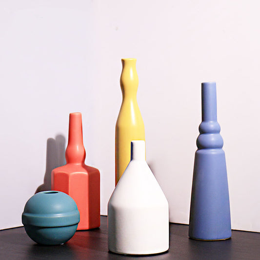 Colored Ceramic Vase Ornaments – Vibrant Decorative Pieces for Home Décor