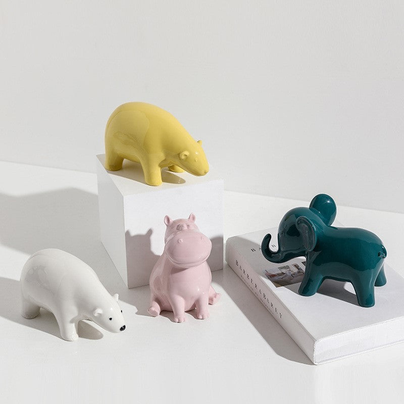 Modern Minimalist Ceramic Animal Ornaments