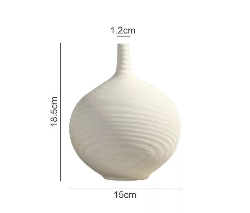 Nordic White Porcelain Flower Vase Ceramic Ornament for Home Decoration