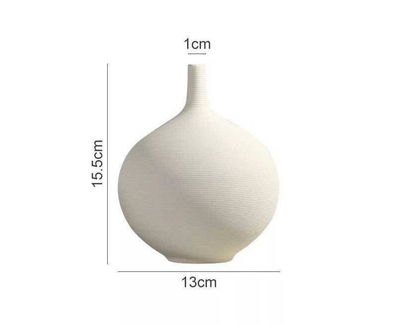 Nordic White Porcelain Flower Vase Ceramic Ornament for Home Decoration