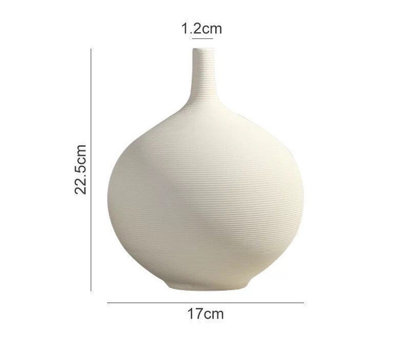 Nordic White Porcelain Flower Vase Ceramic Ornament for Home Decoration