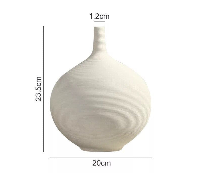 Nordic White Porcelain Flower Vase Ceramic Ornament for Home Decoration