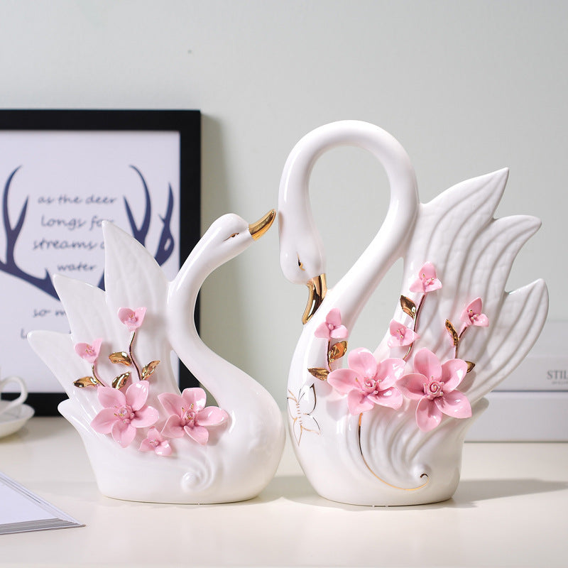 Handcrafted Ceramic Swan Ornaments – Elegant Decoration for Home Décor