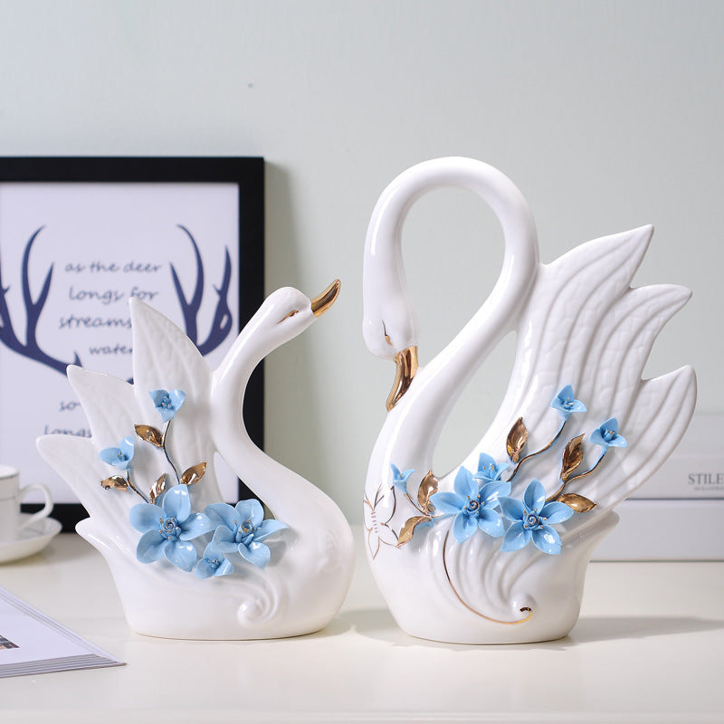 Handcrafted Ceramic Swan Ornaments – Elegant Decoration for Home Décor