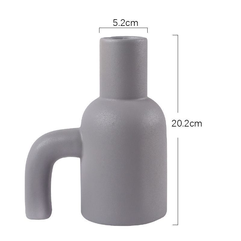 Nordic Ceramic Vase – Tube-Shaped Bottle with Flower Insert Decorative Ornament