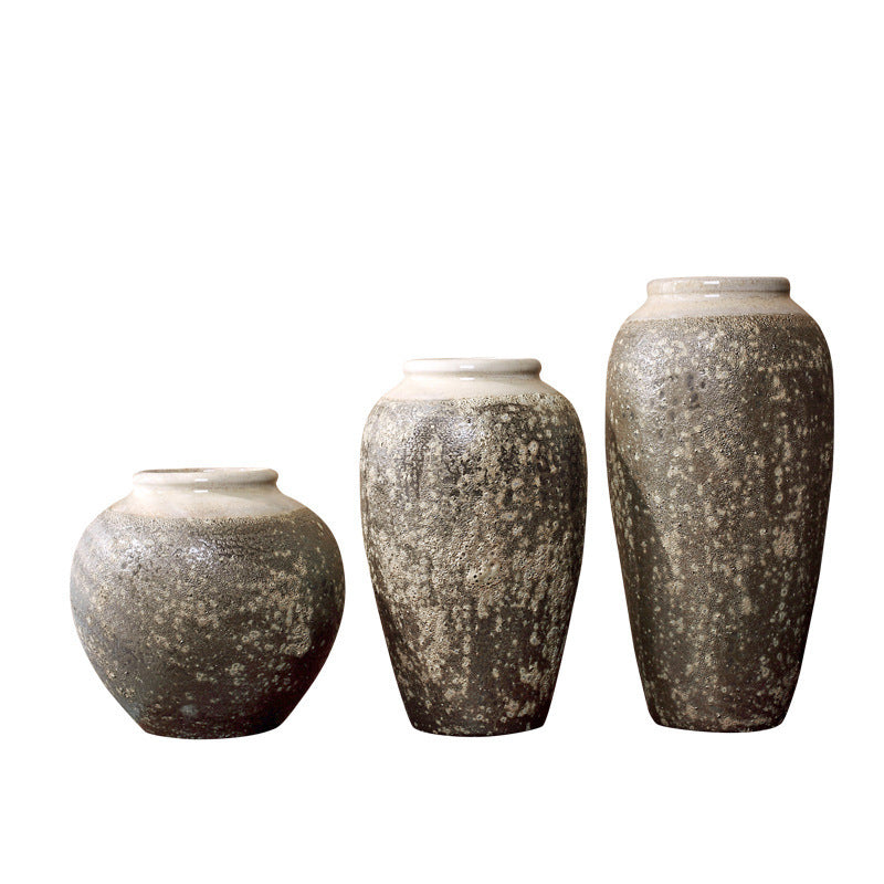 Mottled Retro Chinese Ceramic Vase – Decorative Ornament