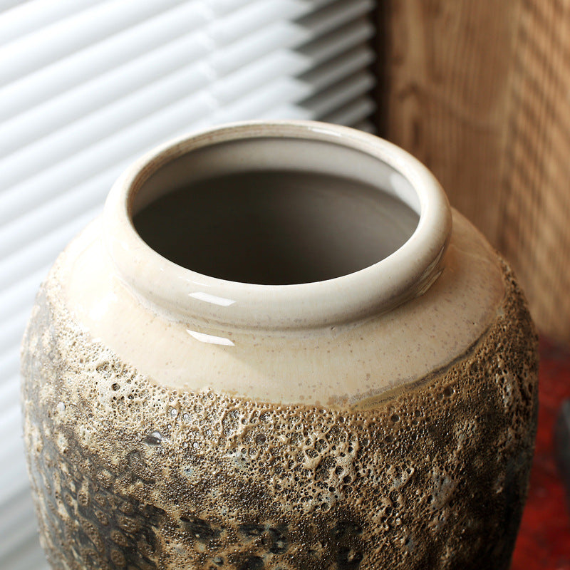 Mottled Retro Chinese Ceramic Vase – Decorative Ornament