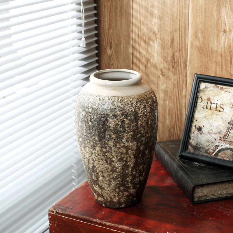 Mottled Retro Chinese Ceramic Vase – Decorative Ornament