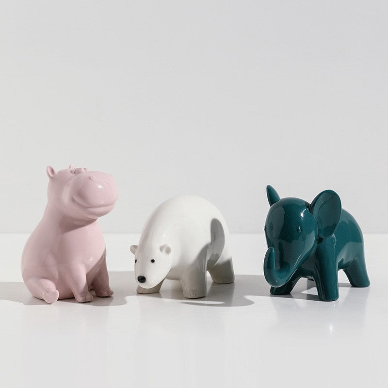 Modern Minimalist Ceramic Animal Ornaments