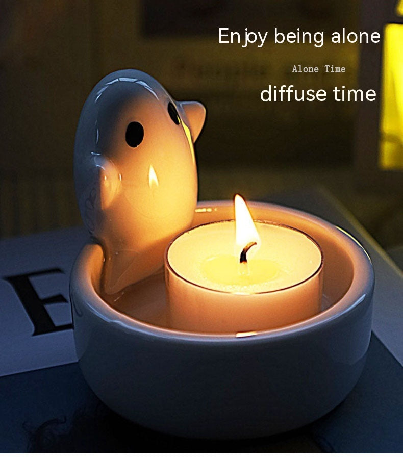 Ceramic Ghost Candlestick Ornaments – Spooky and Fun Home Décor