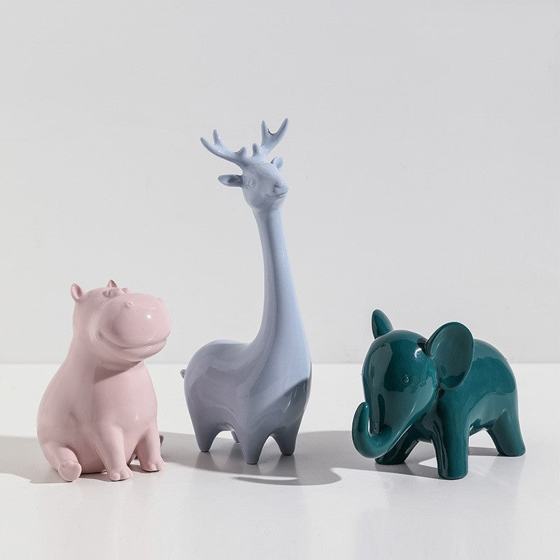 Modern Minimalist Ceramic Animal Ornaments