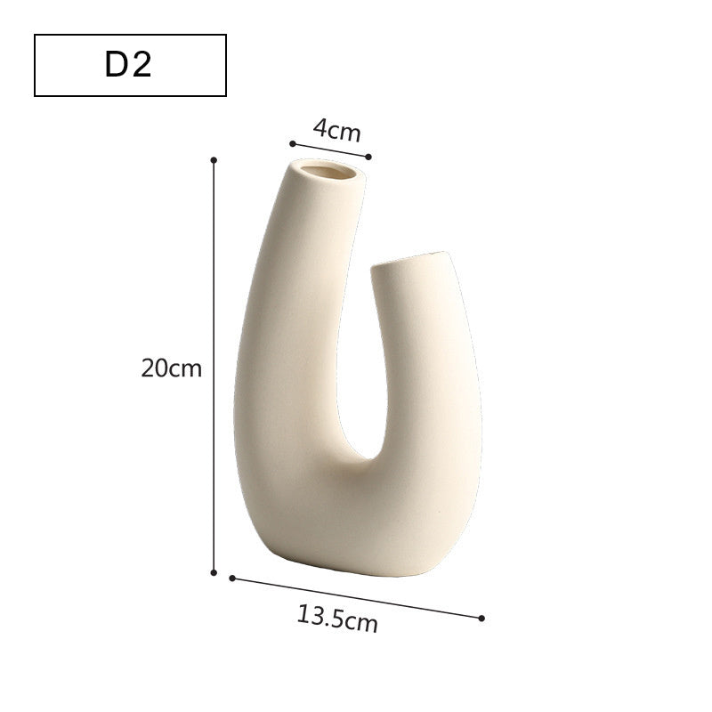 Modern Minimalist Ceramic Vase – Flower Ornaments