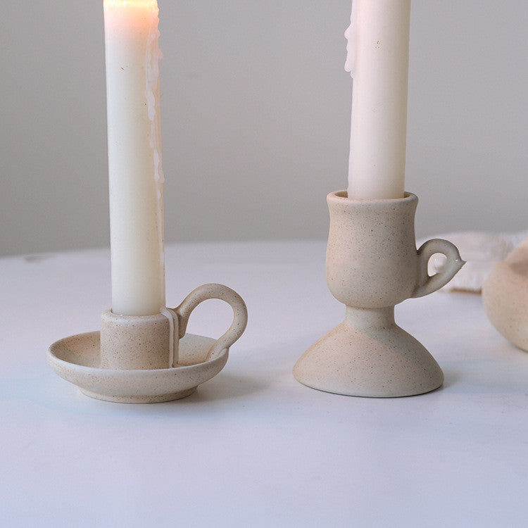 Retro Ceramic Candlestick Ornament – Nordic Simple Style Decor