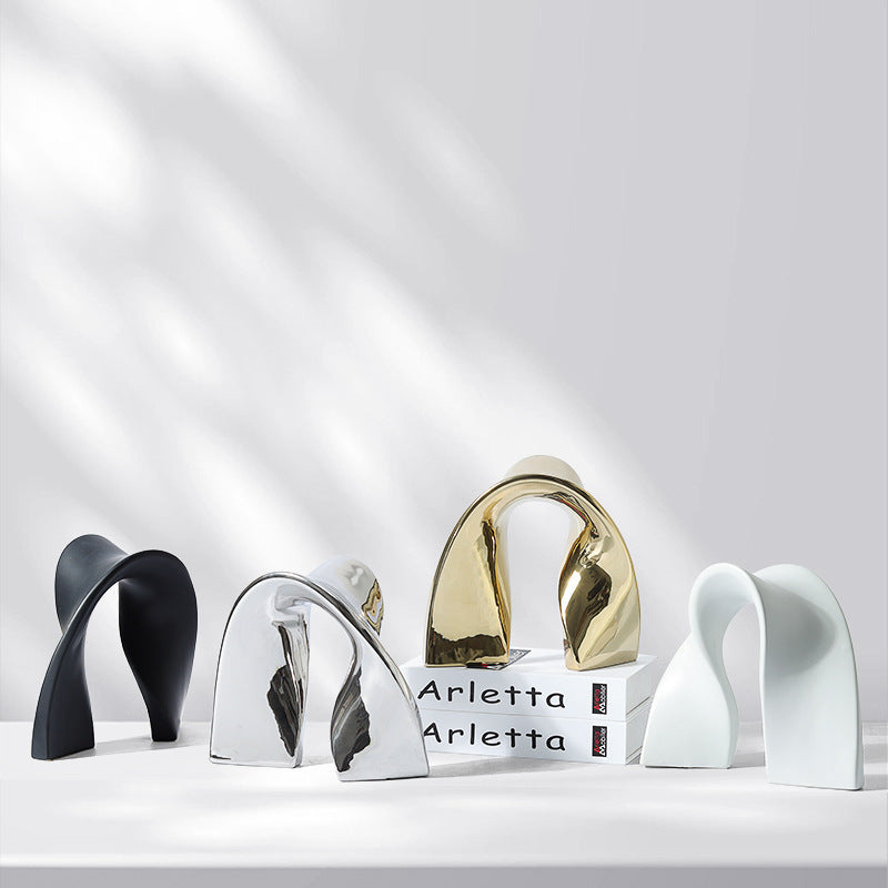 Minimalist Abstract Ribbon Ceramic Ornaments