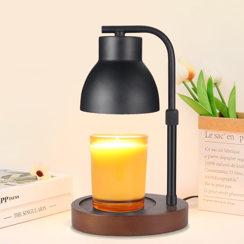 Dimmable Candle Warmer Lamp Adjustable Height Electric Wax Melt Warmer for Jar Scented Candles Suitable for Home Decor Birthday for Women Mom Grandma（with Bulbs）