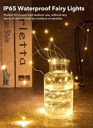 Brightown 12 Pack LED Fairy Lights Battery Operated String Lights - 7ft 20LED Waterproof Silver Wire Firefly Starry Moon Lights for DIY Crafts Wedding Table Centerpieces Party Bedroom Christmas