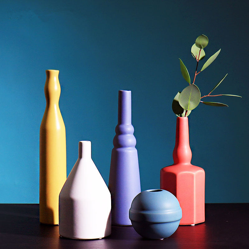 Colored Ceramic Vase Ornaments – Vibrant Decorative Pieces for Home Décor