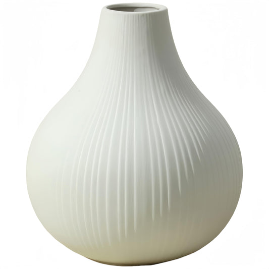 Large Ceramic Vase Modern Vase White Vase for Room，Big Belly Vases Minimalism Style for Home Decor，Flower Vases Decorative Vase for Shelf Decor/Table/Living Room/Kitchen/Office (White, 9.6Inches)