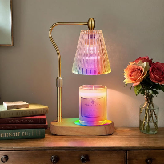 Candle Warmer Lamp with 7 LED Colors Changing,Candle Warmer with Timer Dimmer, Electric Candle Lamp with Adjustable Height Home Decor for Secented Jar Candles Christmas Gift for Mom Women