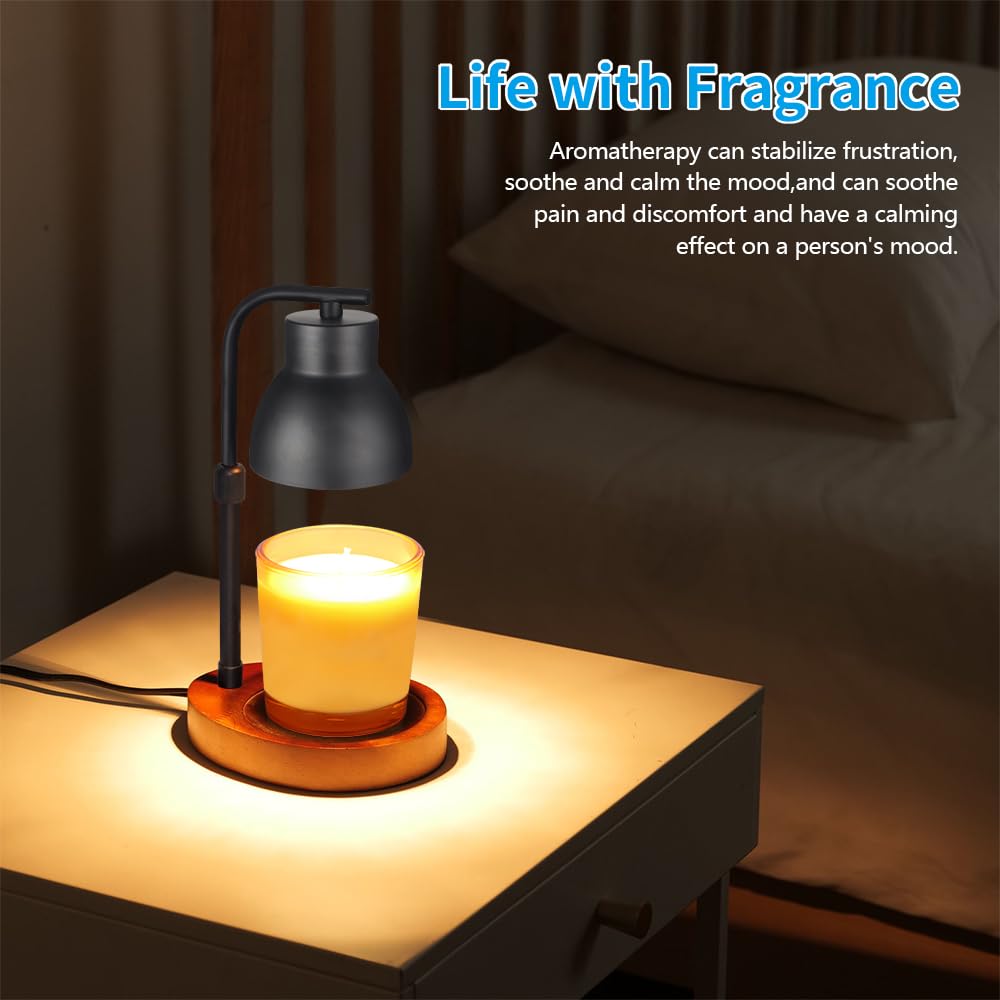 Dimmable Candle Warmer Lamp Adjustable Height Electric Wax Melt Warmer for Jar Scented Candles Suitable for Home Decor Birthday for Women Mom Grandma（with Bulbs）