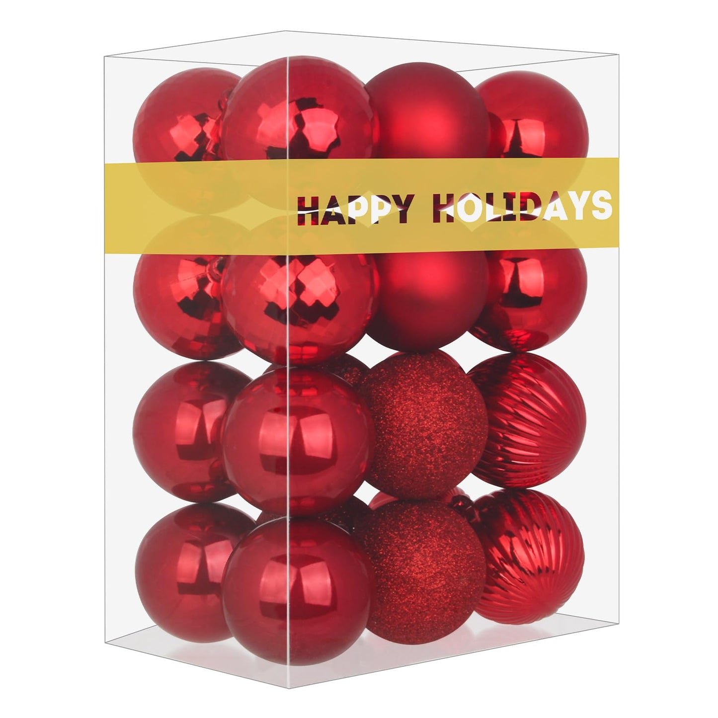 Rose Red 3.2" Large Christmas Balls - Christmas Tree Decoration Ornaments Shatterproof Hanging Balls for Birthday Halloween Holiday Wedding Decorations Set of 24pcs