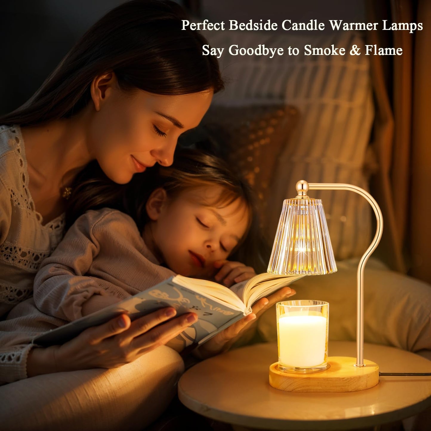 YJTIMEGS Candle Warmer Lamp, Candle Lamp Warmer with Timer & Dimmer, Candle Warming Lamp for Bedroom, House Warming Gifts New Home Bedroom Decor with 2 Bulbs