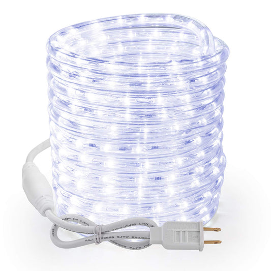 Brizled 18ft 216 LED Rope Lights, 120V ETL Listed Plugin Rope Lights Connectable Daylight White Indoor Outdoor Rope Lights Flexible LED Tube Lights for Holiday, Garden, Yard, Corridor and Patio Decor