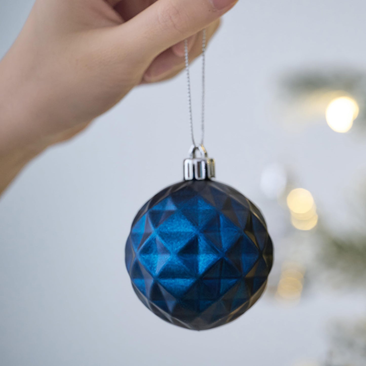 Valery Madelyn Christmas Ornaments Tree Decorations Set, 24ct Navy Blue and Silver Shatterproof Ball Ornaments, 2.36 Inches Hanging Ornament Bulk for Xmas New Year Holiday Party Decor