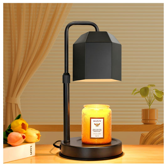 Candle Warmer Lamp with Timer,Electric Candle warmer,Adjustable Height Dimmable Candle Warmer Lamp,Flameless Scented Candle Warmer,Compatible with Various Candles,Candle warmer for Home Decor,Black