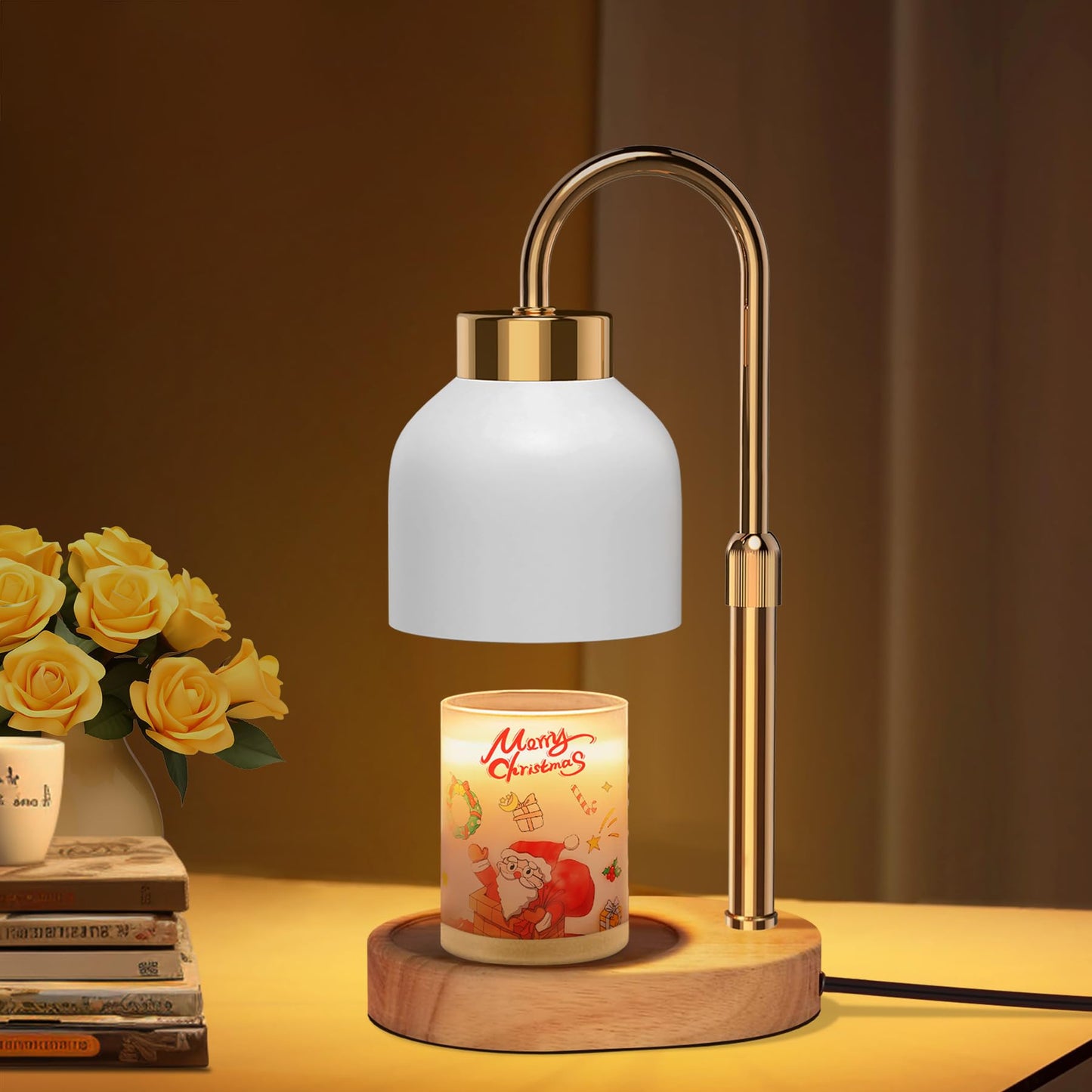 Candle Warmer Lamp with Timer and Dimmer,Electric Wax Warmer Lamp with Two Bulbs for Scented Wax,Christmas Gift and House Warming Gift New Home,Adjustable Brightness,Temperature and Height