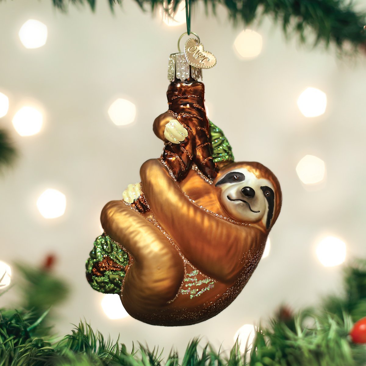 Old World Christmas Ornaments: Animal Collection Glass Blown Ornaments for Christmas Tree, Sloth