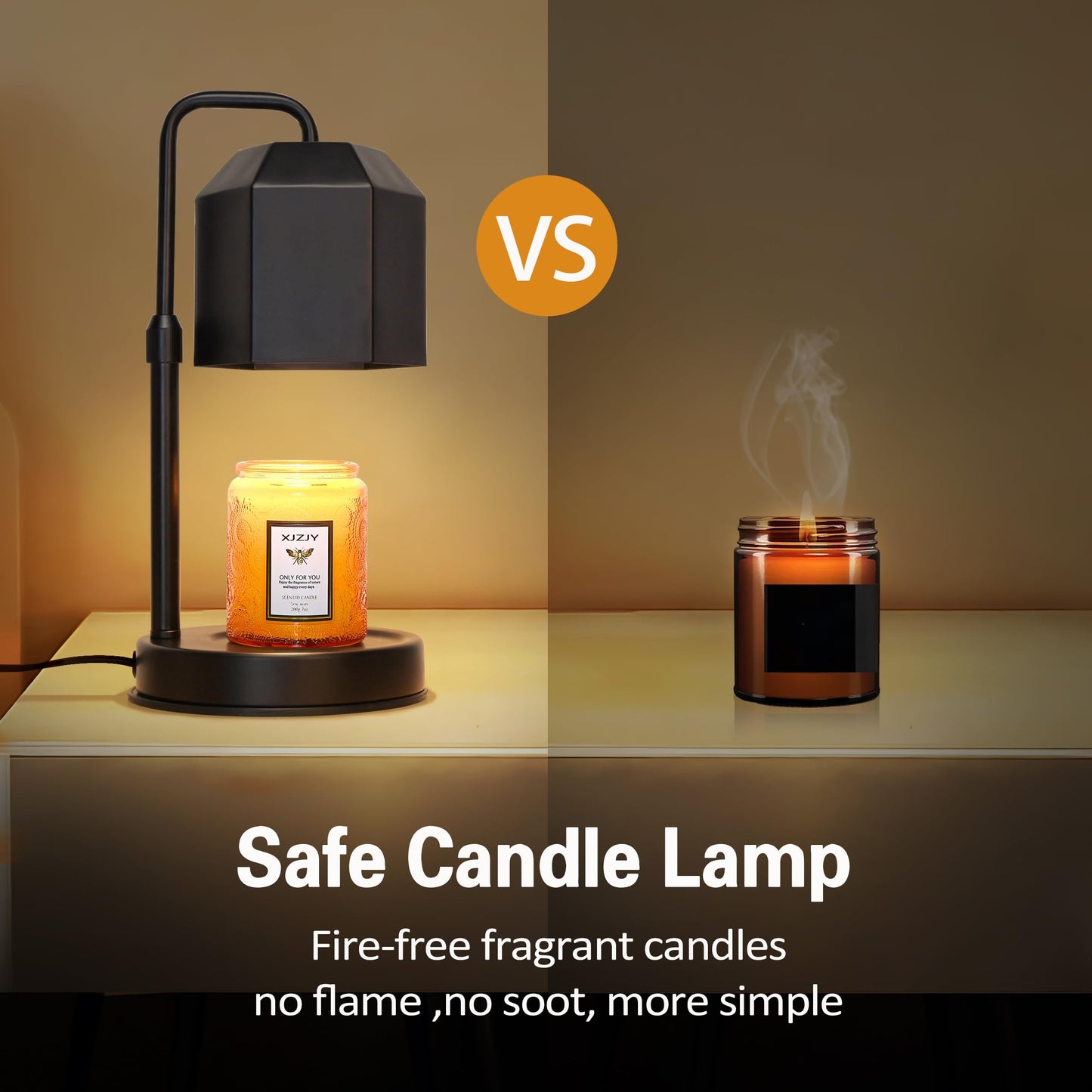 Candle Warmer Lamp with Timer,Electric Candle warmer,Adjustable Height Dimmable Candle Warmer Lamp,Flameless Scented Candle Warmer,Compatible with Various Candles,Candle warmer for Home Decor,Black