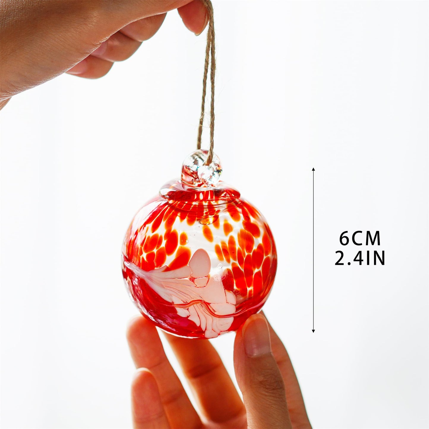 6pcs Hand-Blown Glass Ornaments Balls Glass Christmas Ball Ornaments Hanging Friendship Balls Glass Witches Balls Gazing Balls for Home Window Outdoor Garden Patio Décor