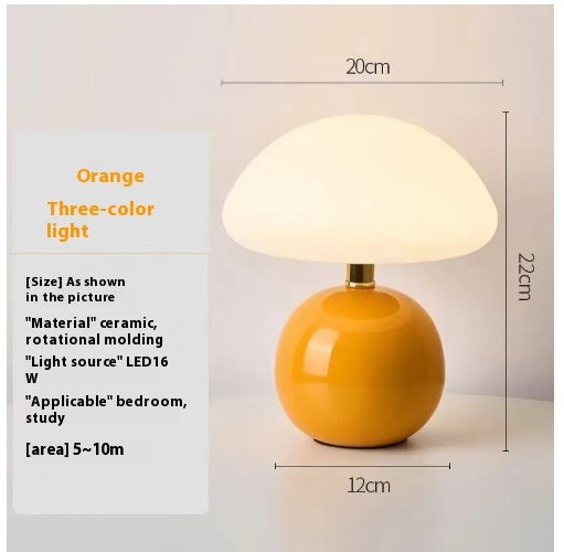 Decorative Ceramic Bedside Lamp - Modern Bedroom Glass Ornament