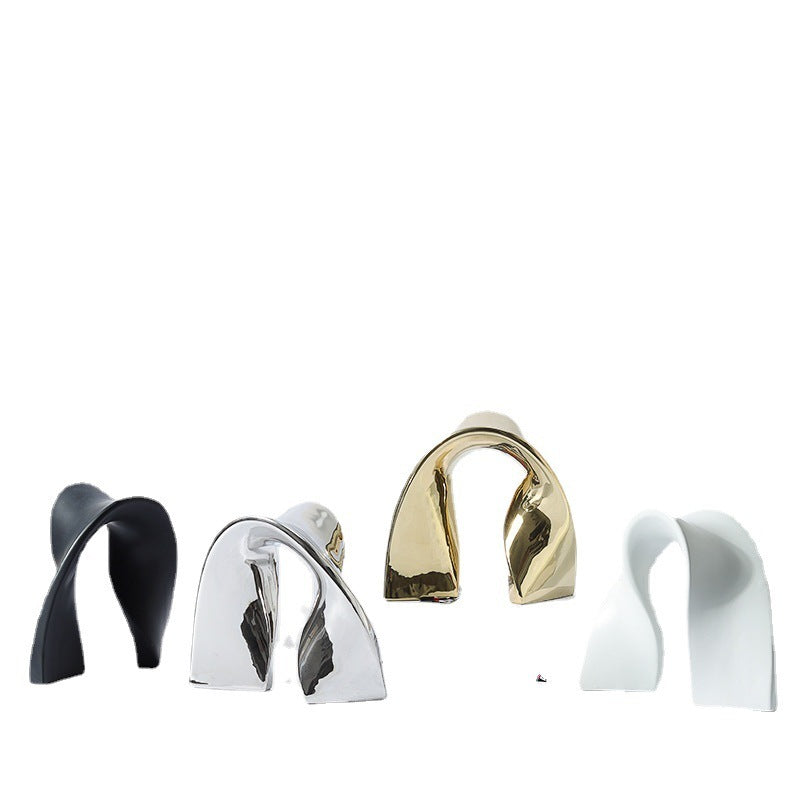 Minimalist Abstract Ribbon Ceramic Ornaments