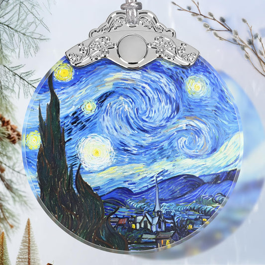 Christmas Ornament - Stained Glass Van Gogh Starry Night Ornament - Christmas Home Decor - Christmas Tree Ornament - Holiday Ornament - Holiday Present Ideas - Gift Exchange