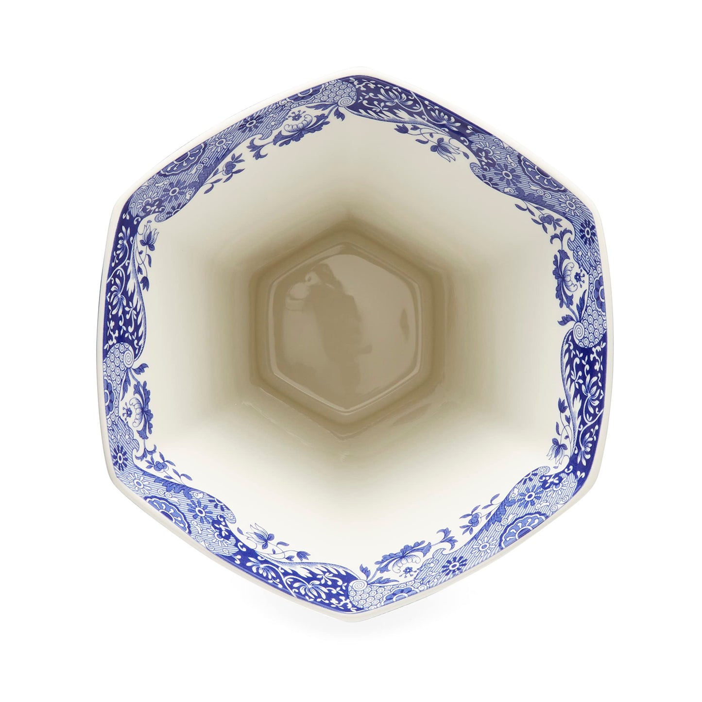 Spode Blue Italian Collection Hexagonal Vase | 10.5 Inch Tall | Table Centerpiece Dcor for Home, Living Room, and Mantel | Blue & White | Made of Porcelain