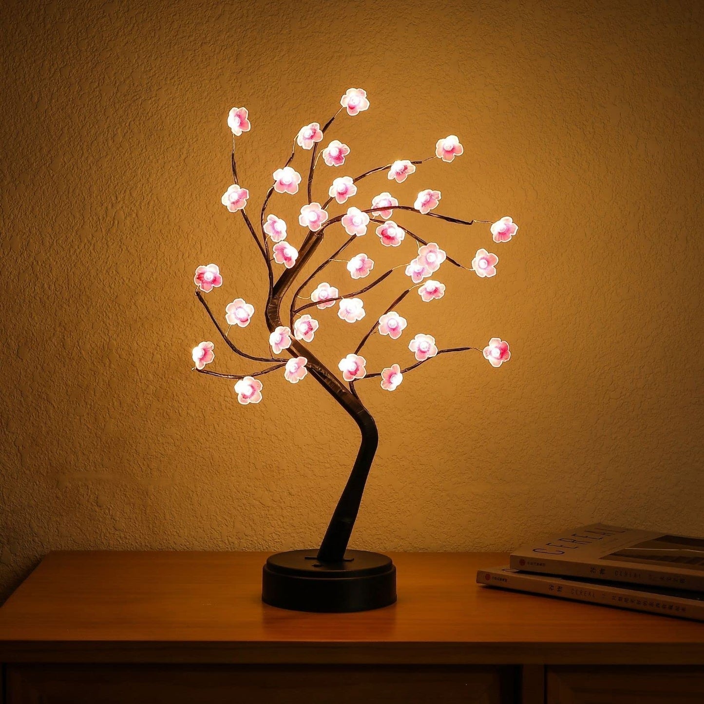 Cherry Blossom Tree Lamp, 18inch 36 Led Bonsai Tree Lights, Battery/USB Operated Japanese Decor Night Lights for Bedroom Home Idea