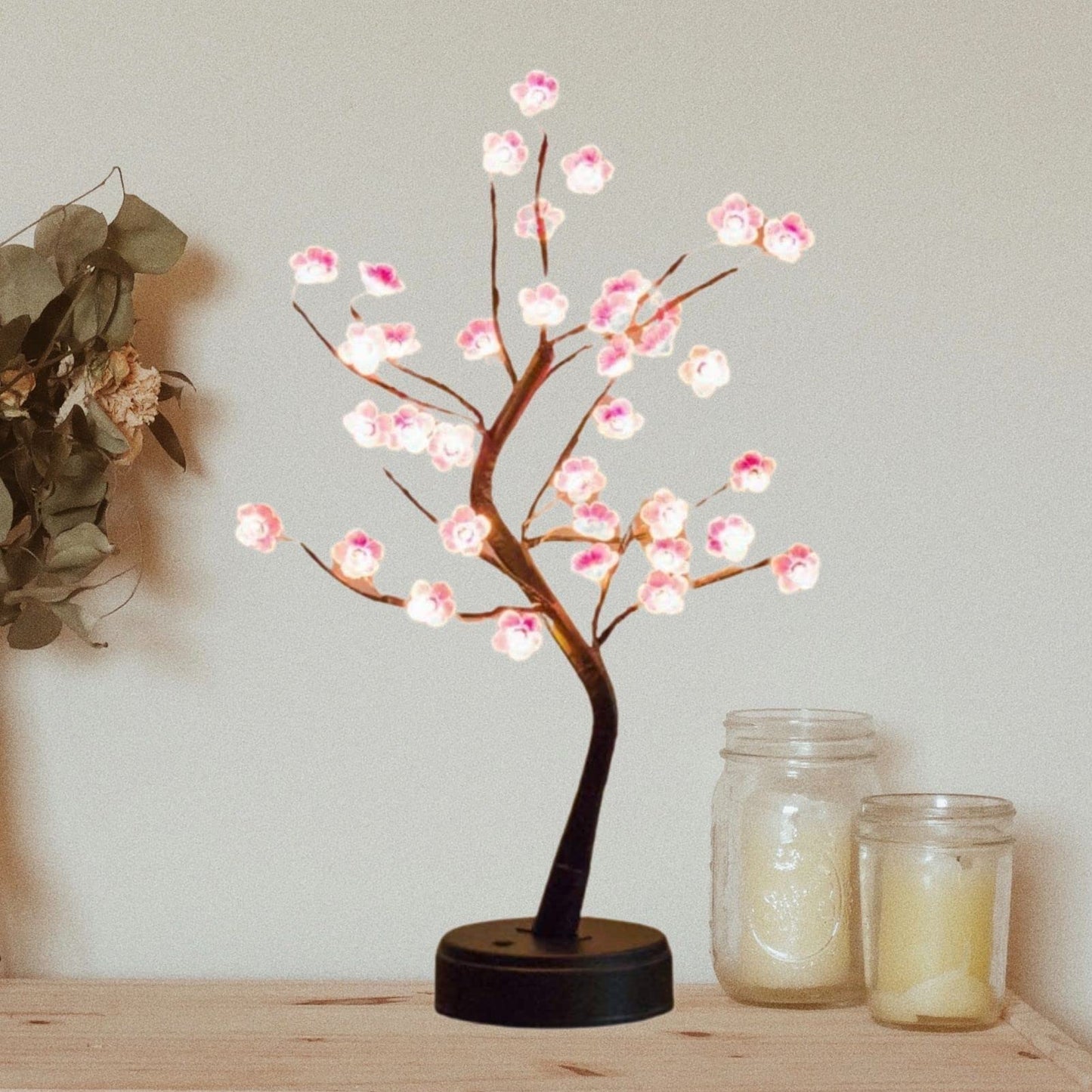 Cherry Blossom Tree Lamp, 18inch 36 Led Bonsai Tree Lights, Battery/USB Operated Japanese Decor Night Lights for Bedroom Home Idea