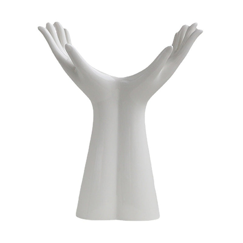 Creative Hand-Shaped Ceramic Vase – Artistic Decorative Ornament