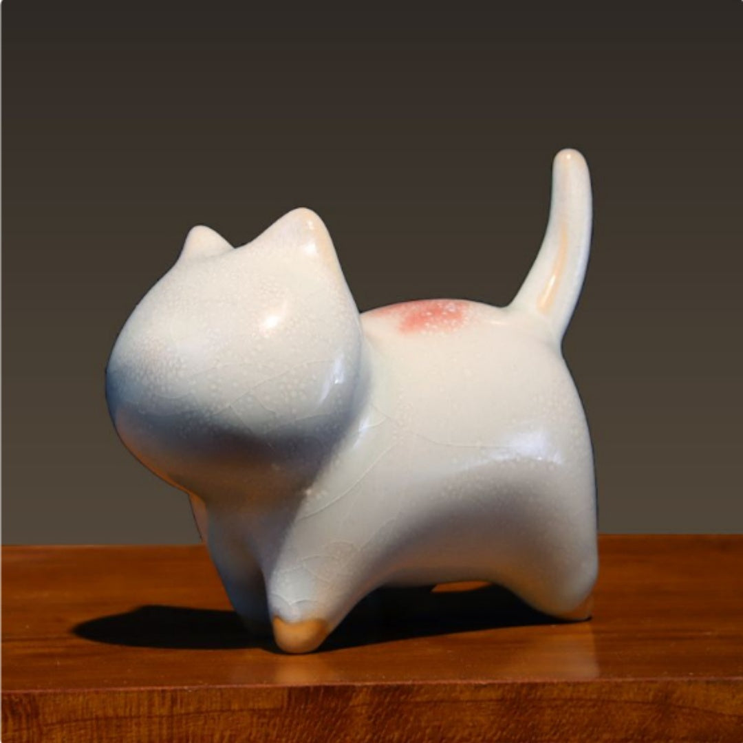 Mud Sky Jun Porcelain Little Cat – Ceramic Decorative Ornament