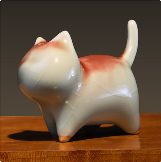 Mud Sky Jun Porcelain Little Cat – Ceramic Decorative Ornament