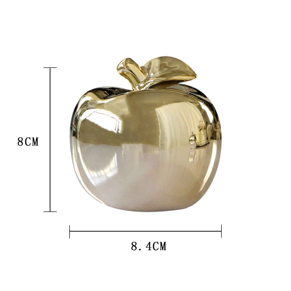 Golden and Silver Ceramic Apple Ornaments – Elegant Decorative Home Pieces