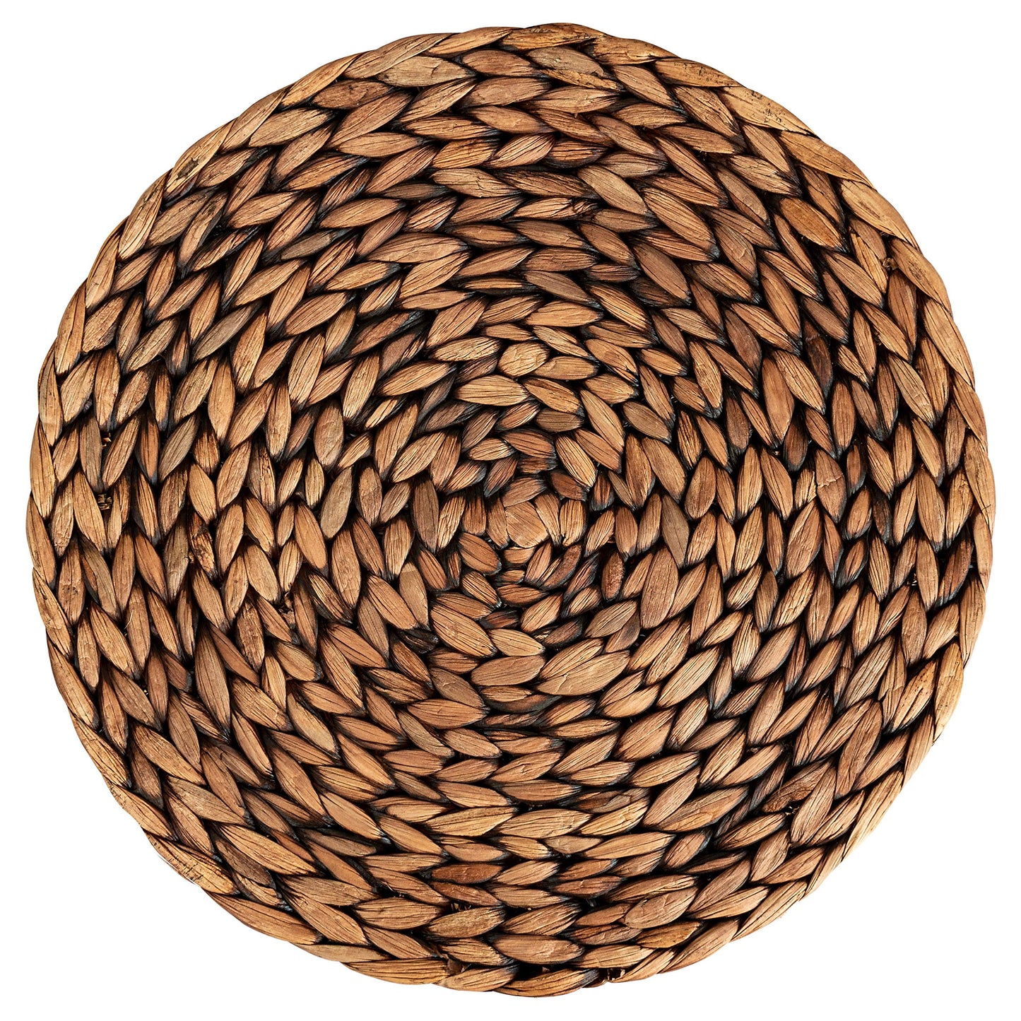 CENBOSS Woven Placemats (11.8" Set of 4, Brown Wash) Round Placemats, Wicker Placemats, Rattan Placemats, Plate Chargers