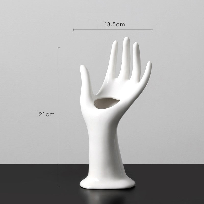 Creative Hand-Shaped Ceramic Vase – Artistic Decorative Ornament