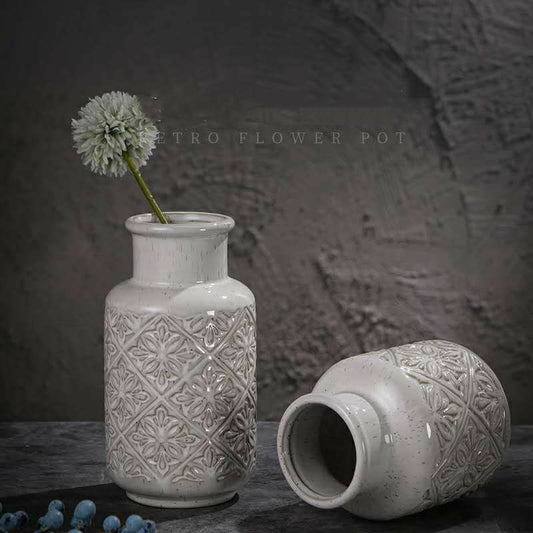 Nordic Creative Art Face Ceramic Vase – Decorative Ornament