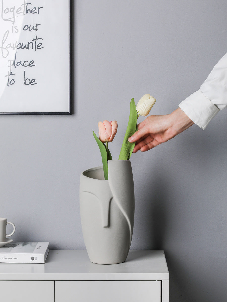 Modern Simple Face Ceramic Vase – Stylish Home Decoration Ornaments