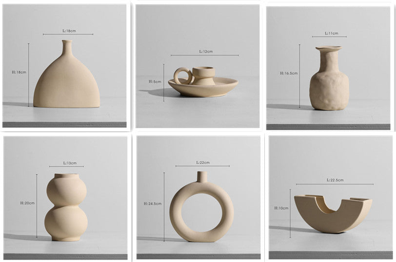 Modern Minimalist Ceramic Vase – Flower Ornaments