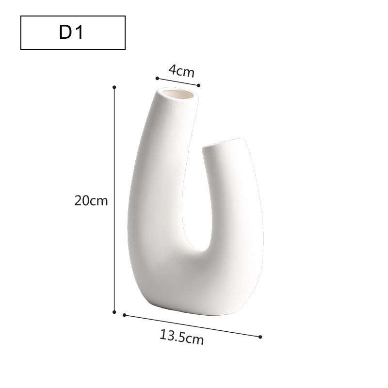 Modern Minimalist Ceramic Vase – Flower Ornaments