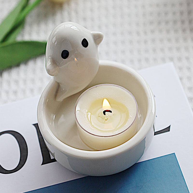 Ceramic Ghost Candlestick Ornaments – Spooky and Fun Home Décor